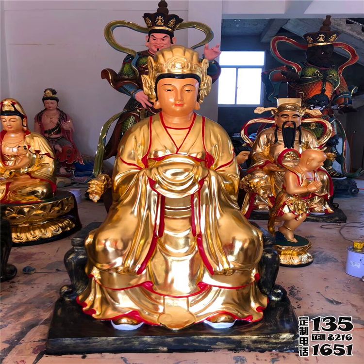 寺廟供奉佛像玻璃鋼金身王母娘娘雕塑 寺廟供奉佛像玻璃鋼金身王母娘娘雕塑