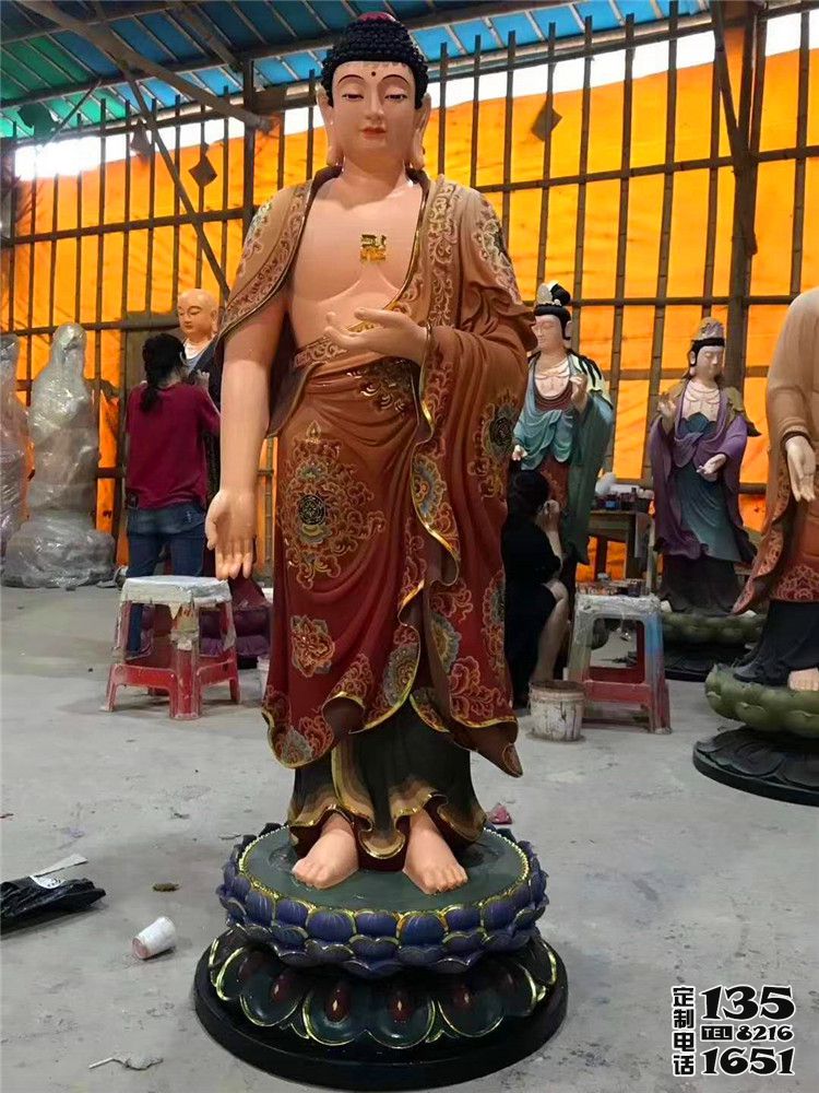 寺廟玻璃鋼彩繪創(chuàng)意三圣佛雕塑 寺廟玻璃鋼彩繪創(chuàng)意三圣佛雕塑