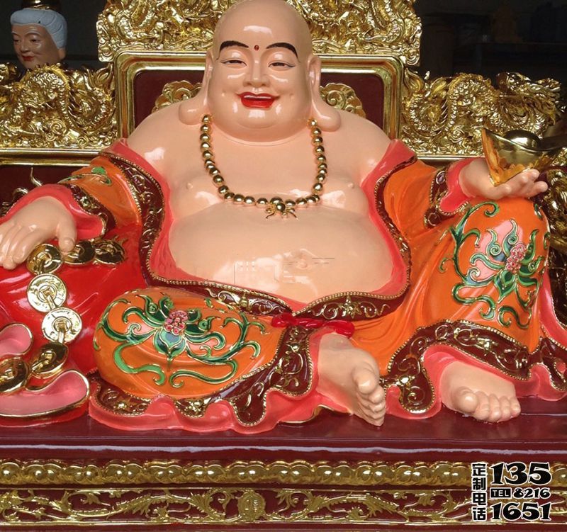 寺廟大型玻璃鋼彩繪彌勒佛雕塑 寺廟大型玻璃鋼彩繪彌勒佛雕塑