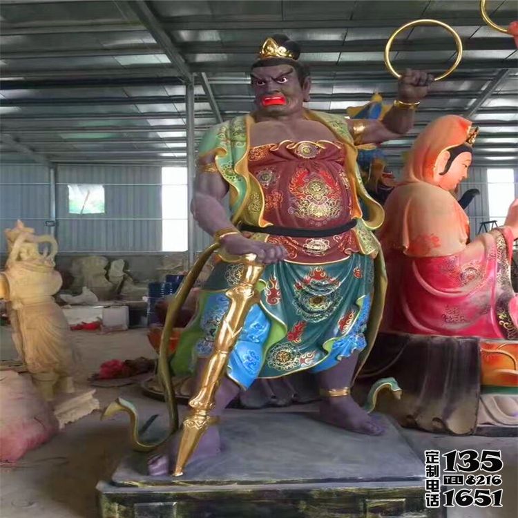 玻璃鋼彩繪寺廟供奉神佛哼哈二將雕塑 玻璃鋼彩繪寺廟供奉神佛哼哈二將雕塑