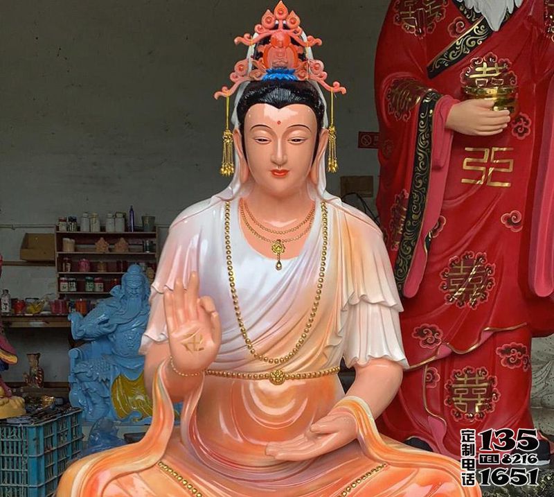 寺廟玻璃鋼彩繪大型觀音菩薩雕塑 寺廟玻璃鋼彩繪大型觀音菩薩雕塑