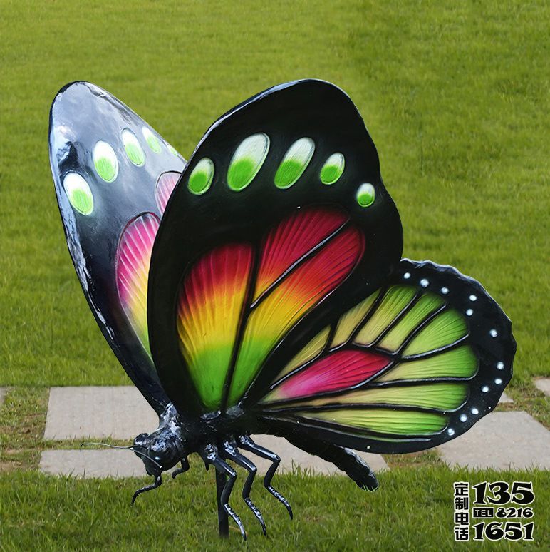 景區彩繪玻璃鋼仿真蝴蝶雕塑 景區彩繪玻璃鋼仿真蝴蝶雕塑