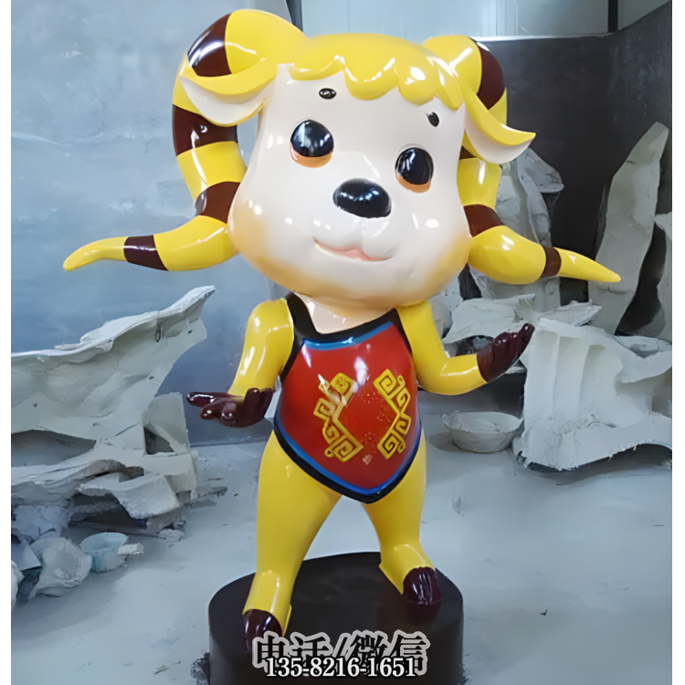玻璃鋼卡通羊寶寶卡通雕塑 玻璃鋼卡通羊寶寶卡通雕塑