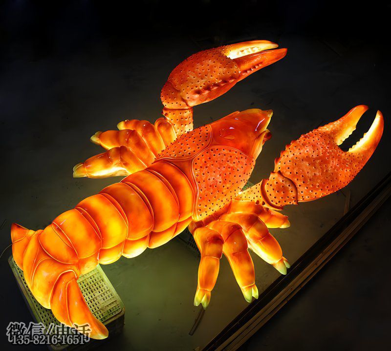 發(fā)光玻璃鋼龍蝦雕塑 發(fā)光玻璃鋼龍蝦雕塑