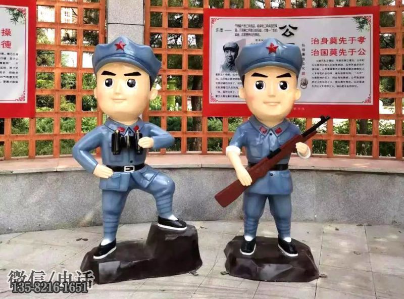 社區(qū)玻璃鋼八路軍戰(zhàn)士雕塑擺件 社區(qū)玻璃鋼八路軍戰(zhàn)士雕塑擺件